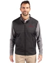 View image 1: Santa Clara Broncos Cutter & Buck Stealth Recycled Hybrid Quilted Mens Big & Tall Windbreaker Jacket Black Front