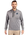 View image 1: Old Dominion Monarchs Cutter & Buck Stealth Heathered Mens Quarter Zip Elemental Grey Front