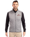 Santa Clara Broncos Cutter & Buck Mainsail Sweater-Knit Mens Big and Tall Full Zip Vest Polished Heather Front Thumbnail Image