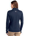 Old Dominion Monarchs Cutter & Buck Traverse Stretch Eco Quarter Zip Womens Pullover Liberty Navy Back Thumbnail Image