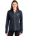 Old Dominion Monarchs Cutter & Buck Mainsail Full Zip Hooded Womens Jacket Liberty Navy Heather Front Thumbnail Image