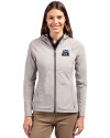Old Dominion Monarchs Cutter & Buck Adapt Eco Knit Hybrid Recycled Womens Full Zip Jacket Polished Medium Gray Front Thumbnail Image