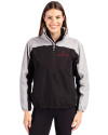 Santa Clara Broncos Cutter & Buck Charter Eco Recycled Womens Anorak Jacket Black/Polished Front Thumbnail Image