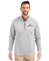 View image 4: Santa Clara Broncos Cutter & Buck Adapt Recycled Soft Knit Stretch Mens Heathered Quarter Zip Pullover  Polished Heather Front