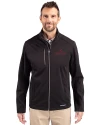 Santa Clara Broncos Cutter & Buck Evoke Softshell Recycled Full Zip Mens Jacket Black Front Thumbnail Image