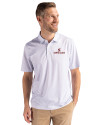 Santa Clara Broncos Cutter & Buck Pike Eco Pebble Print Stretch Recycled Mens Polo White Front Thumbnail Image