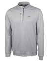 Los Angeles Chargers Cutter & Buck Stealth Heathered Quarter Zip Mens Pullover Polished Medium Gray Mannequin Thumbnail Image