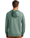 Athletics Cooperstown Cutter & Buck Adapt Knit Recycled Mens Heathered Hooded Pullover Hunter Heather Back Thumbnail Image