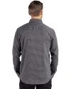 San Francisco Giants Mono Cutter & Buck Skyline Epic Confidence Recycled Gingham Mens Big & Tall Long Sleeve Dress Shirt Black/Elemental Grey Back Thumbnail Image