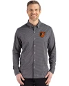 Baltimore Orioles Cutter & Buck Skyline Epic Confidence Recycled Gingham Mens Big & Tall Long Sleeve Dress Shirt Black/Elemental Grey Front Thumbnail Image