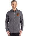 Baltimore Orioles Cutter & Buck Skyline Epic Confidence Recycled Gingham Mens Big & Tall Long Sleeve Dress Shirt Black/Elemental Grey Front Thumbnail Image