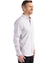 Toronto Blue Jays Cooperstown Cutter & Buck Skyline Epic Confidence Recycled Gingham Mens Big & Tall Long Sleeve Dress Shirt Concrete/White Side Thumbnail Image