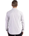 Toronto Blue Jays Cooperstown Cutter & Buck Skyline Epic Confidence Recycled Gingham Mens Big & Tall Long Sleeve Dress Shirt Concrete/White Back Thumbnail Image