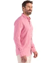 Toronto Blue Jays Cooperstown Cutter & Buck Skyline Epic Confidence Recycled Gingham Mens Big & Tall Long Sleeve Dress Shirt Red/White Side Thumbnail Image