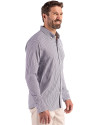 Seattle Mariners Mono Cutter & Buck Skyline Epic Confidence Recycled Gingham Mens Big & Tall Long Sleeve Dress Shirt Black/White Side Thumbnail Image