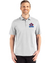 Toronto Blue Jays Cooperstown Cutter & Buck Advantage Refresh Epic Confidence Recycled Mens Tri-Blend Pique Polo CONCRETE Front Thumbnail Image