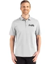 Atlanta Braves Mono Cutter & Buck Advantage Refresh Epic Confidence Recycled Mens Tri-Blend Pique Polo CONCRETE Front Thumbnail Image