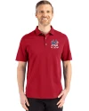 View image 1: New York Yankees Stars & Stripes Cutter & Buck Advantage Refresh Recycled Cotton-Blend Pique Mens Polo Cardinal Red Front