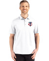 Minnesota Twins Cutter & Buck Advantage Refresh Epic Confidence Recycled Mens Tri-Blend Pique Polo White Front Thumbnail Image