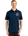Chicago Cubs Stars & Stripes Cutter & Buck Advantage Refresh Epic Confidence Recycled Mens Tri-Blend Pique Polo Liberty Navy Front Thumbnail Image