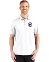 Chicago Cubs Stars & Stripes Cutter & Buck Advantage Refresh Epic Confidence Recycled Mens Tri-Blend Pique Polo White Front Thumbnail Image