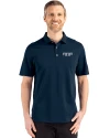Detroit Tigers City Connect Cutter & Buck Advantage Refresh Epic Confidence Recycled Mens Tri-Blend Pique Polo Liberty Navy Front Thumbnail Image
