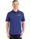 Detroit Tigers City Connect Cutter & Buck Advantage Refresh Epic Confidence Recycled Mens Tri-Blend Pique Polo Tour Blue Front Thumbnail Image