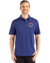 Chicago Cubs Cutter & Buck Advantage Refresh Epic Confidence Recycled Mens Tri-Blend Pique Polo Tour Blue Front Thumbnail Image