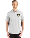Milwaukee Brewers Cutter & Buck Advantage Refresh Epic Confidence Recycled Mens Tri-Blend Pique Polo CONCRETE Front Thumbnail Image