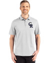 Colorado Rockies Cutter & Buck Advantage Refresh Epic Confidence Recycled Mens Tri-Blend Pique Polo CONCRETE Front Thumbnail Image