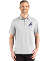 Atlanta Braves Cutter & Buck Advantage Refresh Epic Confidence Recycled Mens Tri-Blend Pique Polo CONCRETE Front Thumbnail Image