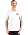 Atlanta Braves Cooperstown Cutter & Buck Advantage Refresh Epic Confidence Recycled Mens Tri-Blend Pique Polo White Front Thumbnail Image