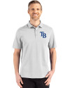 Tampa Bay Rays Cutter & Buck Advantage Refresh Epic Confidence Recycled Mens Tri-Blend Pique Polo CONCRETE Front Thumbnail Image