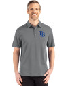 Tampa Bay Rays Cutter & Buck Advantage Refresh Epic Confidence Recycled Mens Tri-Blend Pique Polo Elemental Grey Front Thumbnail Image