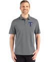 Texas Rangers Cutter & Buck Advantage Refresh Epic Confidence Recycled Mens Tri-Blend Pique Polo Elemental Grey Front Thumbnail Image