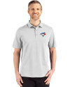 Toronto Blue Jays Cutter & Buck Advantage Refresh Epic Confidence Recycled Mens Tri-Blend Pique Polo CONCRETE Front Thumbnail Image