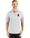 Boston Red Sox Cooperstown Cutter & Buck Advantage Refresh Epic Confidence Recycled Mens Tri-Blend Pique Polo CONCRETE Front Thumbnail Image