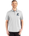 Miami Marlins Cutter & Buck Advantage Refresh Epic Confidence Recycled Mens Tri-Blend Pique Polo CONCRETE Front Thumbnail Image