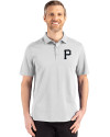 Pittsburgh Pirates Mono Cutter & Buck Advantage Refresh Epic Confidence Recycled Mens Tri-Blend Pique Polo CONCRETE Front Thumbnail Image