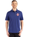 New York Yankees Cooperstown Cutter & Buck Advantage Refresh Epic Confidence Recycled Mens Tri-Blend Pique Polo Tour Blue Front Thumbnail Image