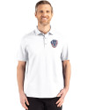 Milwaukee Brewers Stars & Stripes Cutter & Buck Advantage Refresh Epic Confidence Recycled Mens Tri-Blend Pique Polo White Front Thumbnail Image