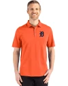 Detroit Tigers Cutter & Buck Advantage Refresh Epic Confidence Recycled Mens Tri-Blend Pique Polo College Orange Front Thumbnail Image
