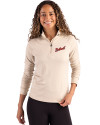 Detroit Tigers Cooperstown Cutter & Buck Coastline Epic Comfort Recycled Women’s Quarter Zip Wheat Front Thumbnail Image