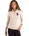 Los Angeles Angels Cooperstown Cutter & Buck Coastline Epic Comfort Recycled Women’s Quarter Zip Wheat Front Thumbnail Image