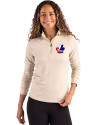 Montreal Expos Cooperstown Cutter & Buck Coastline Epic Comfort Recycled Women’s Quarter Zip Wheat Front Thumbnail Image