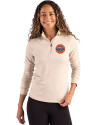 HoustonAstrosCooperstown- Cutter & Buck Coastline Epic Comfort Recycled Women’s Quarter Zip Wheat Front Thumbnail Image
