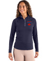 Toronto Blue Jays City Connect Cutter & Buck Coastline Epic Comfort Recycled Women’s Quarter Zip Navy Blue Front Thumbnail Image