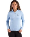 Los Angeles Angels Mono Cutter & Buck Coastline Epic Comfort Recycled Women’s Quarter Zip Atlas Light Blue Front Thumbnail Image