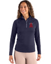 Los Angeles Angels City Connect Cutter & Buck Coastline Epic Comfort Recycled Women’s Quarter Zip Navy Blue Front Thumbnail Image