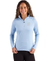 Detroit Tigers Mono Cutter & Buck Coastline Epic Comfort Recycled Women’s Quarter Zip Atlas Light Blue Front Thumbnail Image